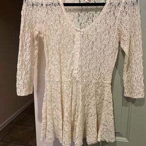 Free People Ivory Lace Top